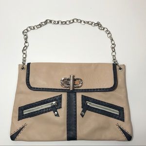 Carla Mancini Leather Purse/Bag with Chain Strap